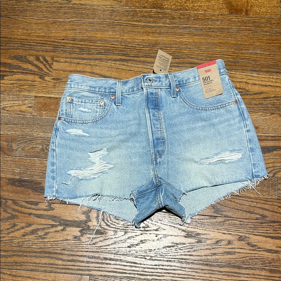 Levi's Pants - Levi's Light Blue Distressed 501 Jean Shorts